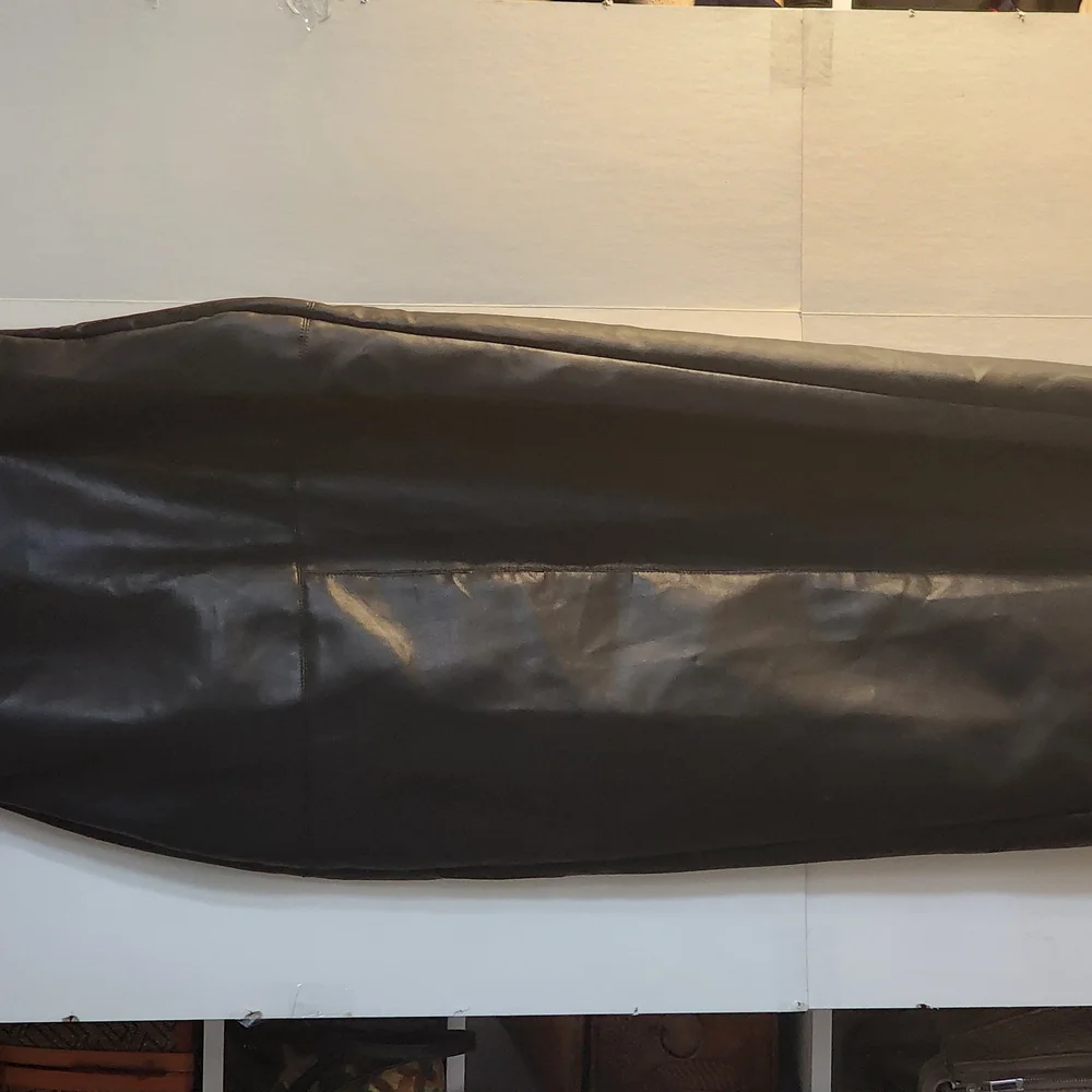 BlackVegan Maxi Leather Skirt - Picture 6 of 11